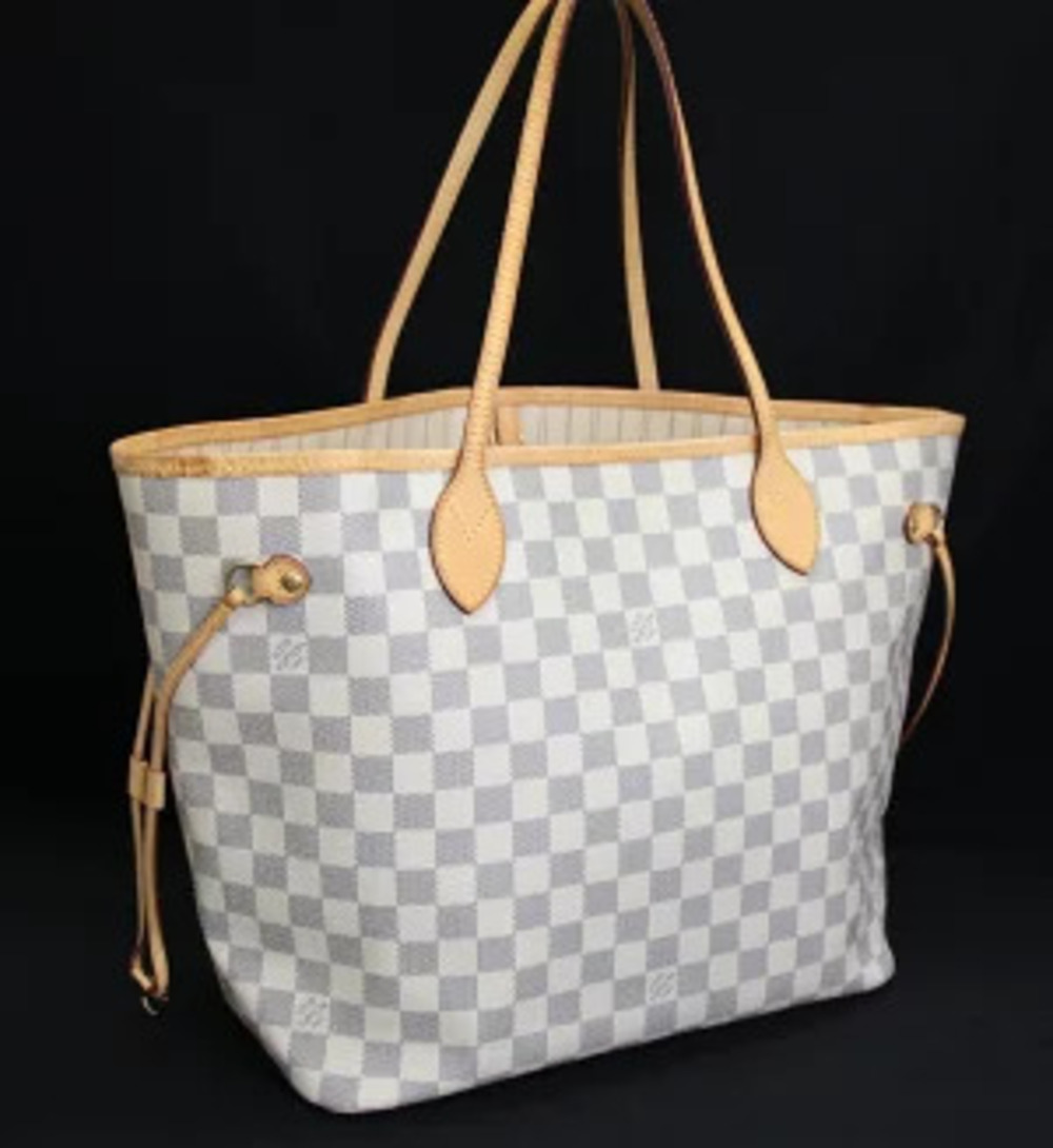 Louis Vuitton Azur White Bag Damier Tote Neverfull White